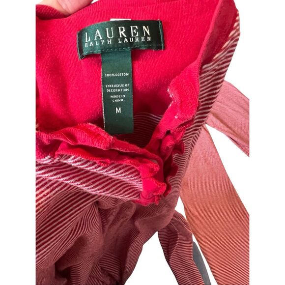 Ralph Lauren Red Striped Pajamas Natural 100% Cotton Soft Long Sleeve size Mediu - Picture 2 of 5